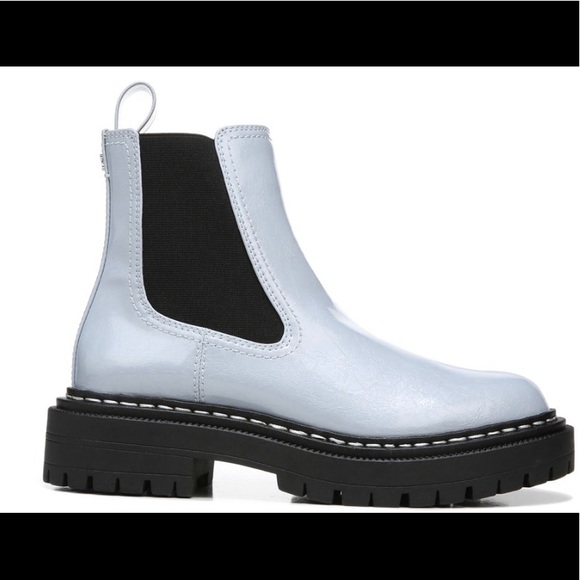 NIB Circus by Sam Edelman Effie Chelsea lt blue crinkle patent bootie - Picture 2 of 9